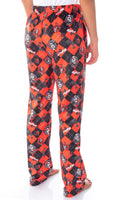 DC Comics Harley Quinn Women's Black And Red Diamond Classic Character Lounge Pajama Pants