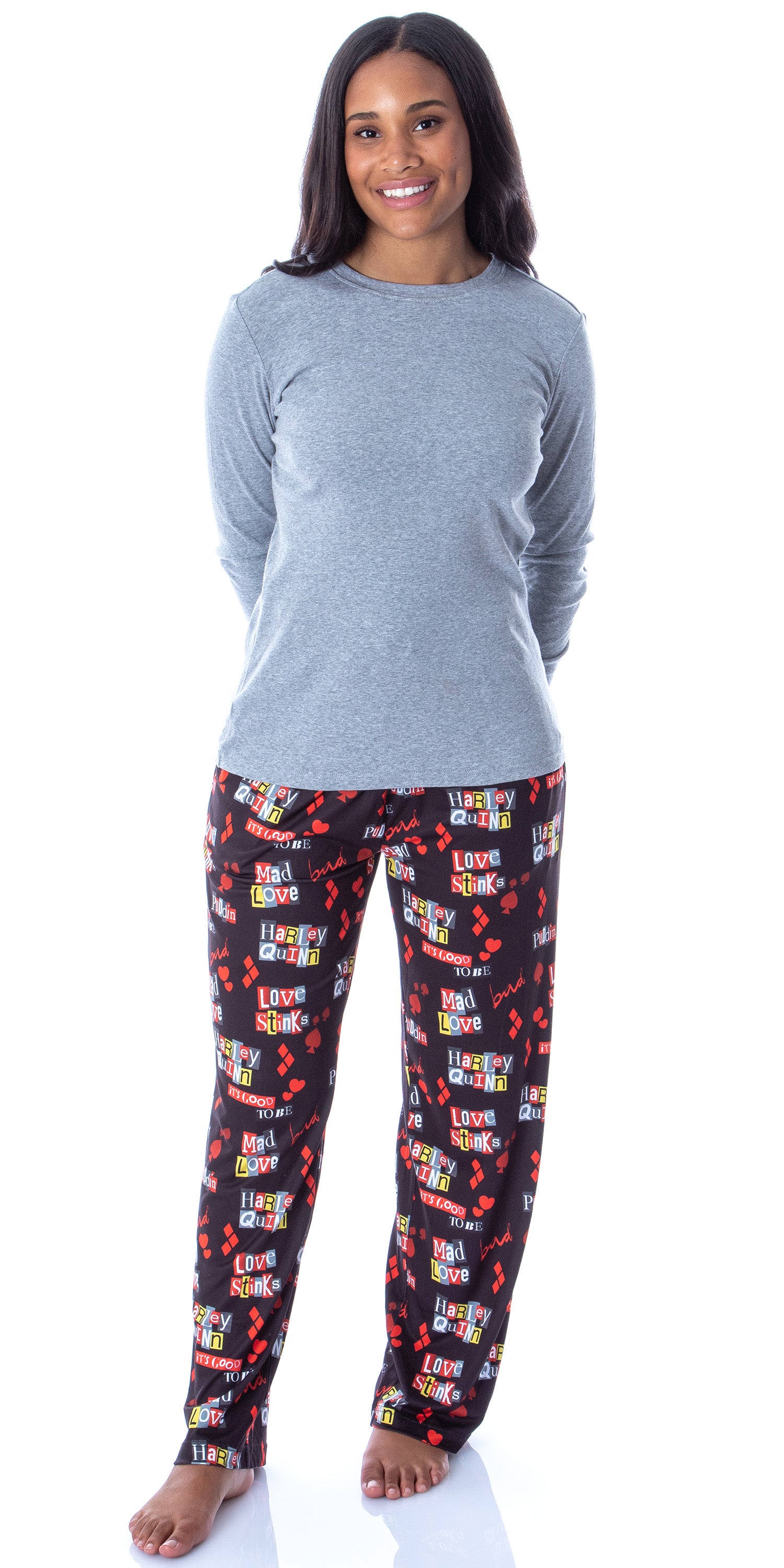 DC Comics Women's Harley Quinn Love Stinks Loungewear Pajama Pants