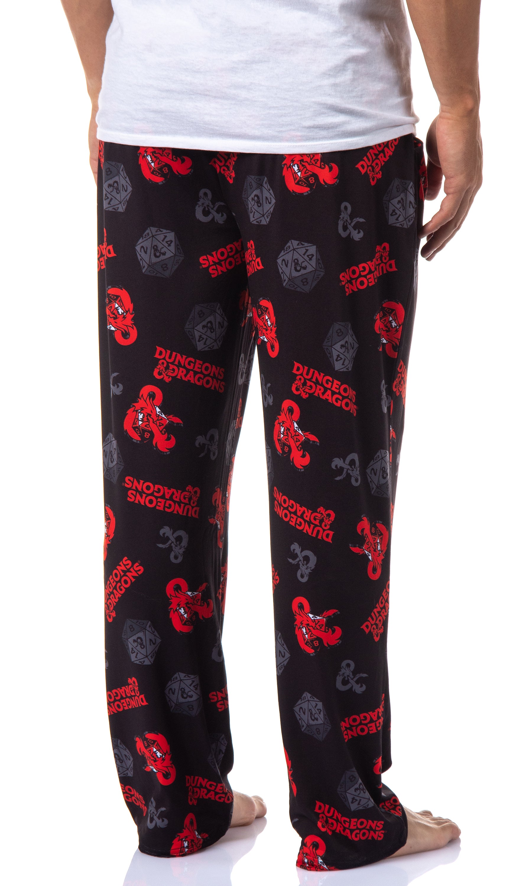 Dungeons & Dragons Mens' Tossed Print Logo Nat 20 Dice Sleep Pajama Pants