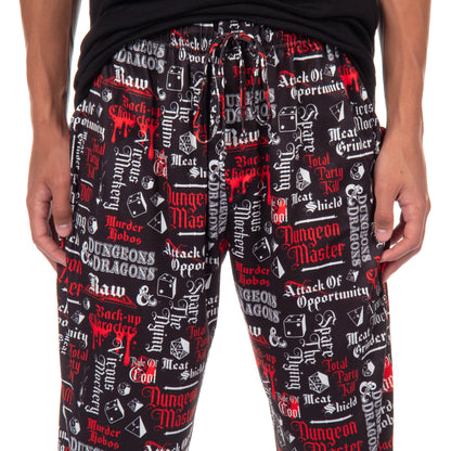 Dungeons and Dragons Pajamas Men's Quotes Dungeon Master Lounge Pj Pants