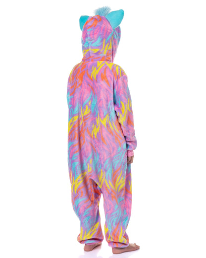 Furby Union Suit Girls' Tie Dye Kigurumi Hooded One Piece Pajamas (4/5)