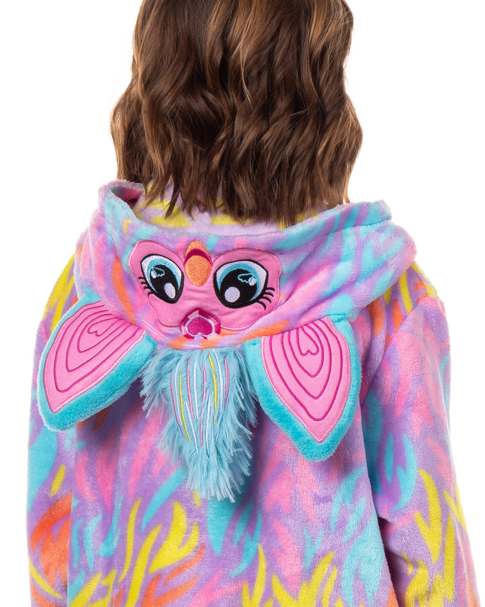 Furby Union Suit Girls' Tie Dye Kigurumi Hooded One Piece Pajamas (6/6x)