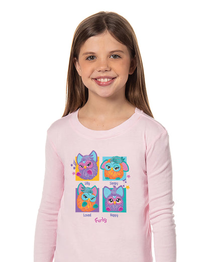 Furby Pajamas Girl's 4 Mood Squares 2 Piece Long Sleeve Pajama Set