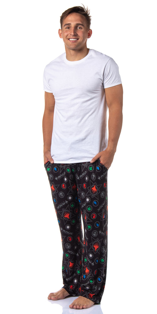 Magic: The Gathering Mens' Mana Symbols Card Game Sleep Pajama Pants