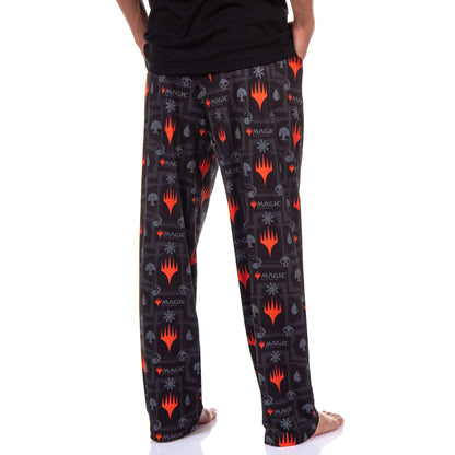 Magic: The Gathering Mens Mana Symbols Card Game Logo Sleep Pajama Shirt Pants Set