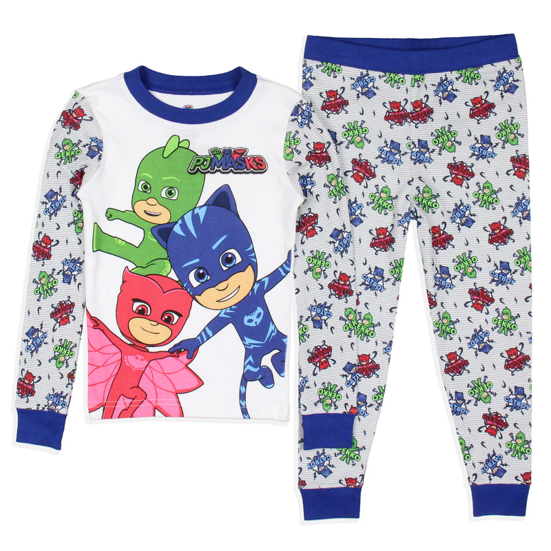 PJ Masks Toddler Boys' Gekko Catboy Owlette Title Logo Sleep Pajama Set