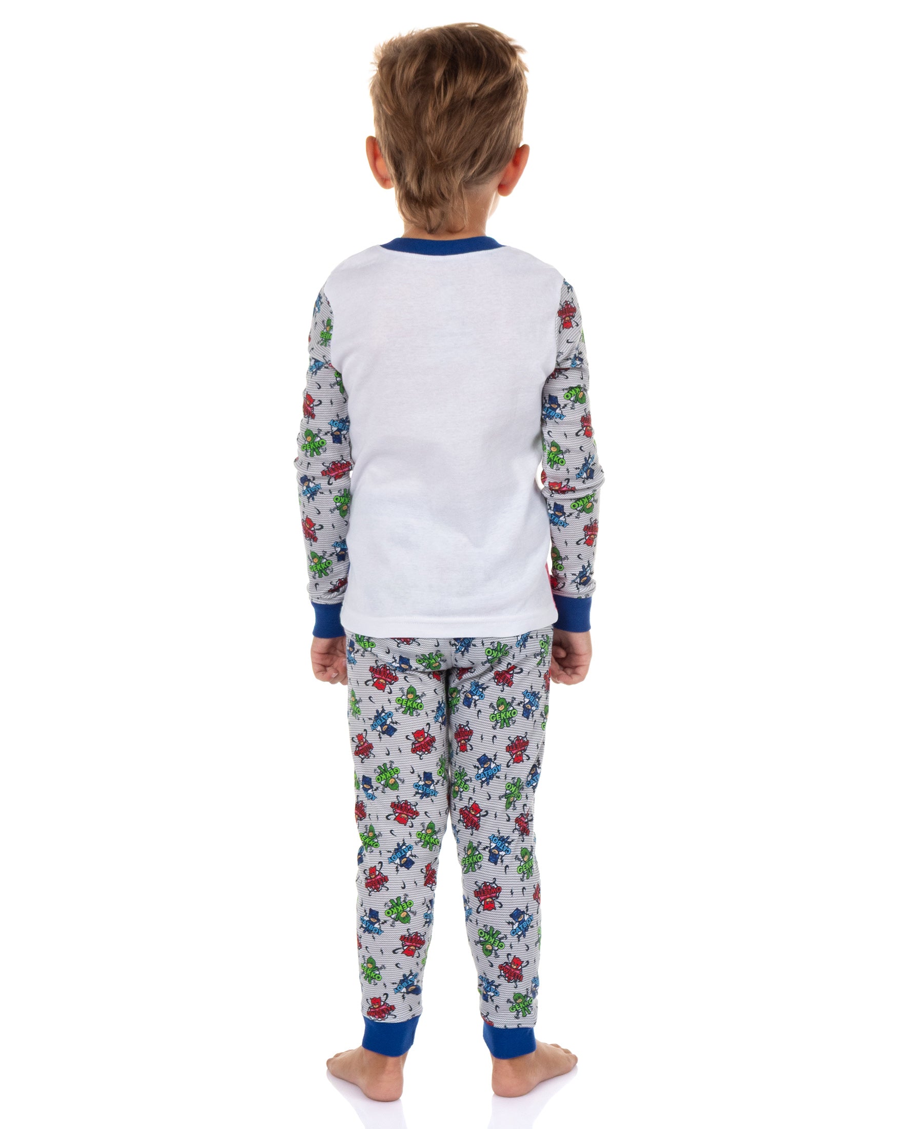 PJ Masks Toddler Boys' Gekko Catboy Owlette Title Logo Sleep Pajama Set (4T)