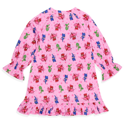PJ Masks Girls' Gekko Catboy Owlette Characters Pajama Dress Nightgown
