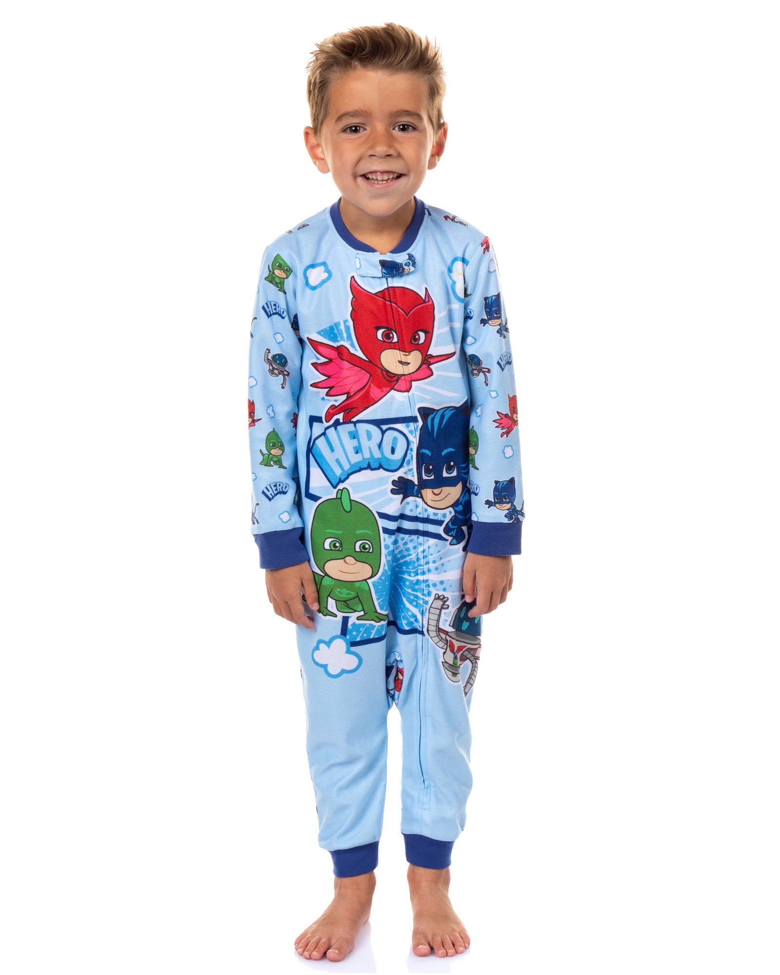 PJ Masks Toddler Boys' Gekko Catboy Owlette Hero Footless Sleeper Pajama
