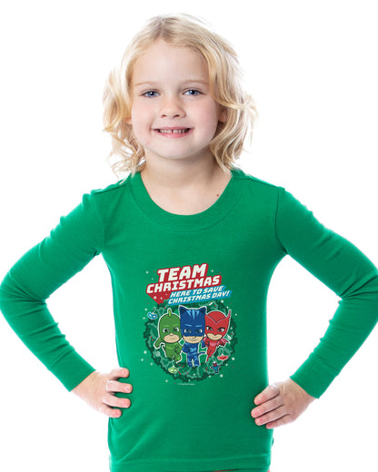 PJ Masks Toddler Girls' Gekko Catboy Owlette Christmas 2 Piece Long Sleeve Pajama Set
