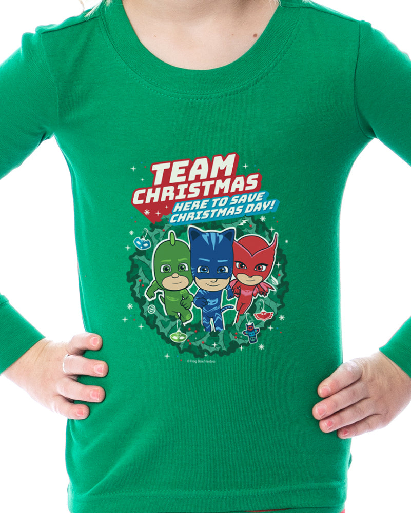 PJ Masks Toddler Girls' Gekko Catboy Owlette Christmas 2 Piece Long Sleeve Pajama Set