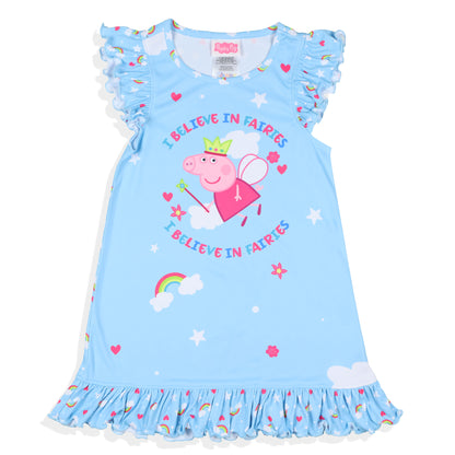 Peppa Pig Pajama Toddler Girls' Fairies Nightgown with Matching Doll Dress