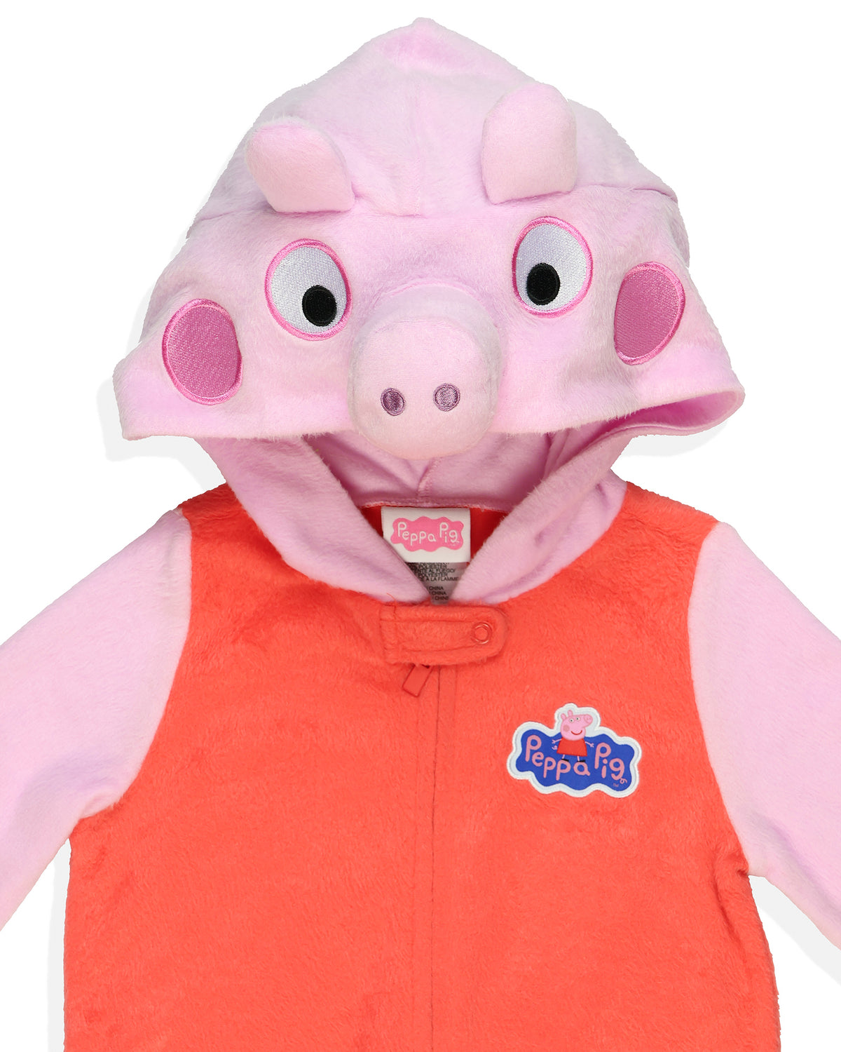 Peppa Pig Union Suit Toddler Girls' Full Zip Hooded Pajamas (3T)