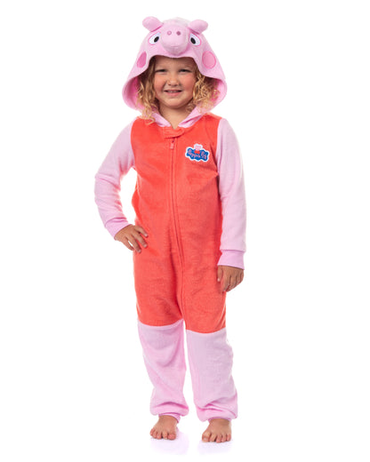 Peppa Pig Union Suit Toddler Girls' Full Zip Hooded Pajamas (6)