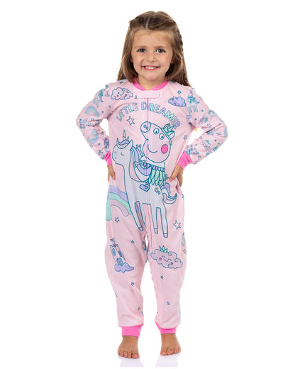 Peppa Pig Pajamas Little Dreamer Toddler Girls' Zip Front Footless Sleeper