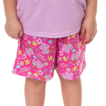 Peppa Pig Pajamas Toddler Girls' Snuggle Time Short PJ Sleep Set (3T)