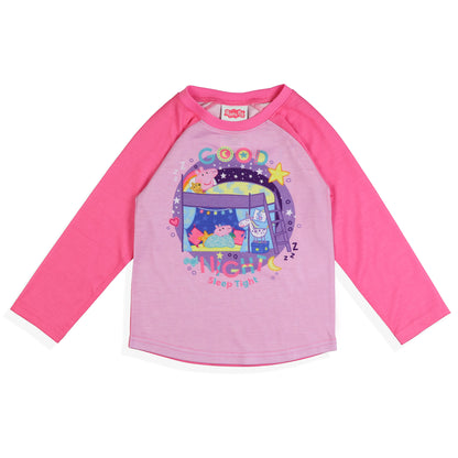 Peppa Pig Pajamas Toddler Girls Good Night Long Sleeve Pant Sleep Set (3T)
