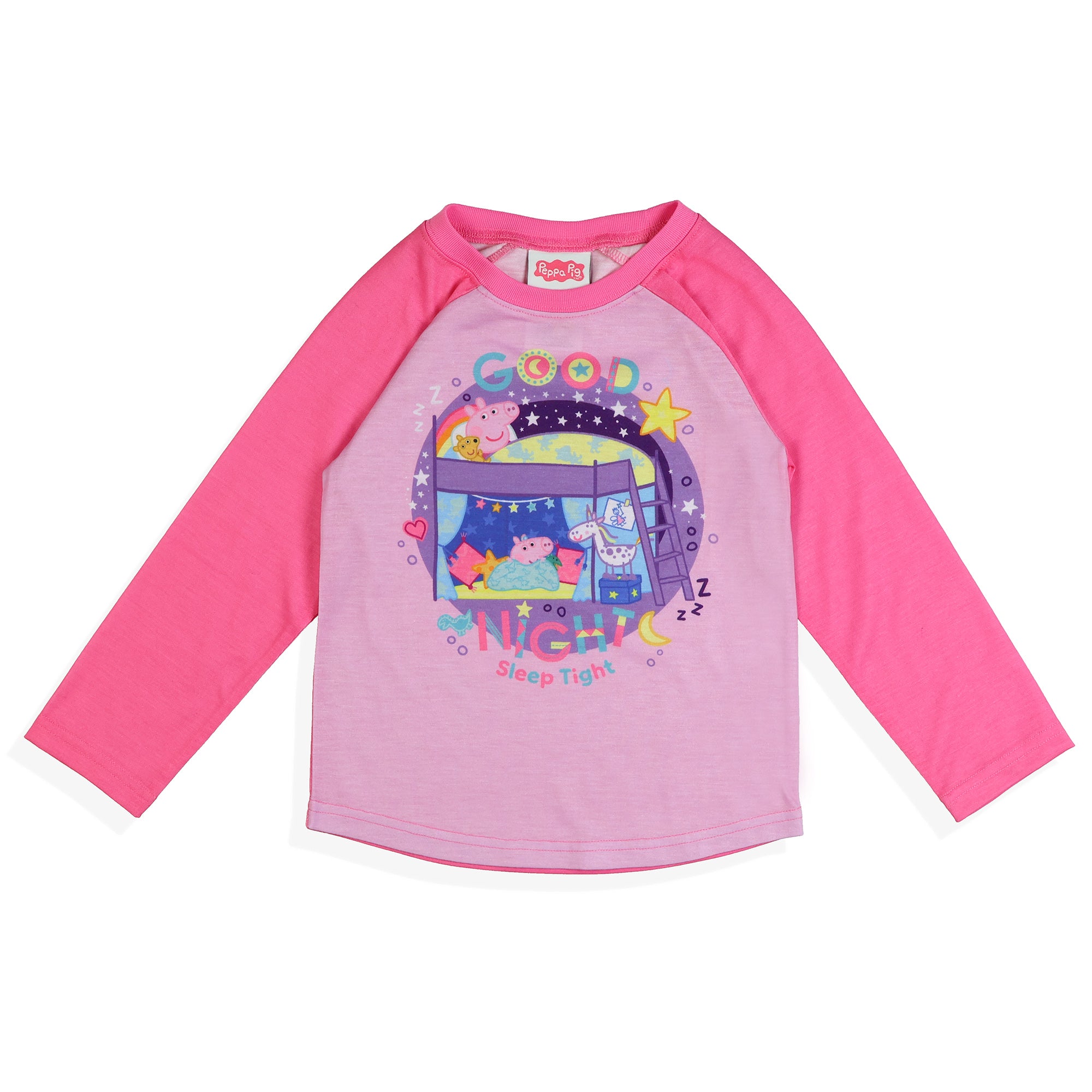 Peppa Pig Pajamas Toddler Girls Good Night Long Sleeve Pant Sleep Set (4T)