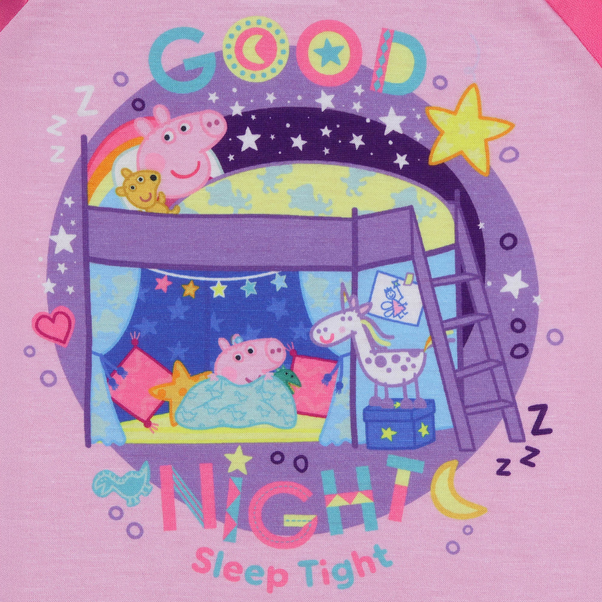 Peppa Pig Pajamas Toddler Girls Good Night Long Sleeve Pant Sleep Set (6)