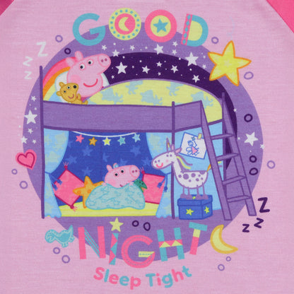Peppa Pig Pajamas Toddler Girls Good Night Long Sleeve Pant Sleep Set