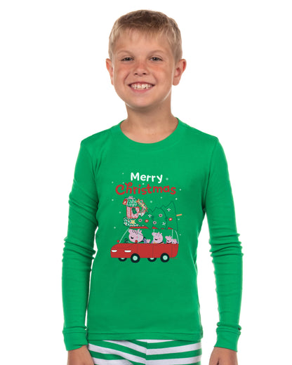 Peppa Pig Matching Family Pajamas Merry Christmas Holiday Fun Shirt and Pant Tight Fit Set