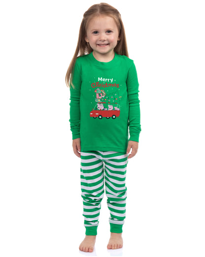 Peppa Pig Matching Family Pajamas Merry Christmas Holiday Fun Shirt and Pant Tight Fit Set