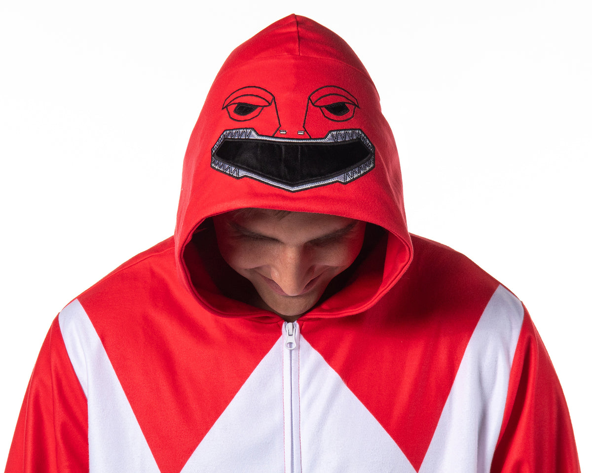 Power Rangers Adult Union Suit Costume One Piece Pajamas For Men and Women (Red, XSS/XS)