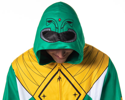 Power Rangers Adult Union Suit Costume One Piece Pajamas For Men and Women (Green, XXS/XS)