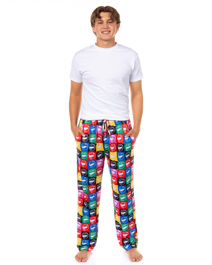 Mighty Morphin Power Rangers Pajama Pants Men's Helmet Grid Lounge Bottoms