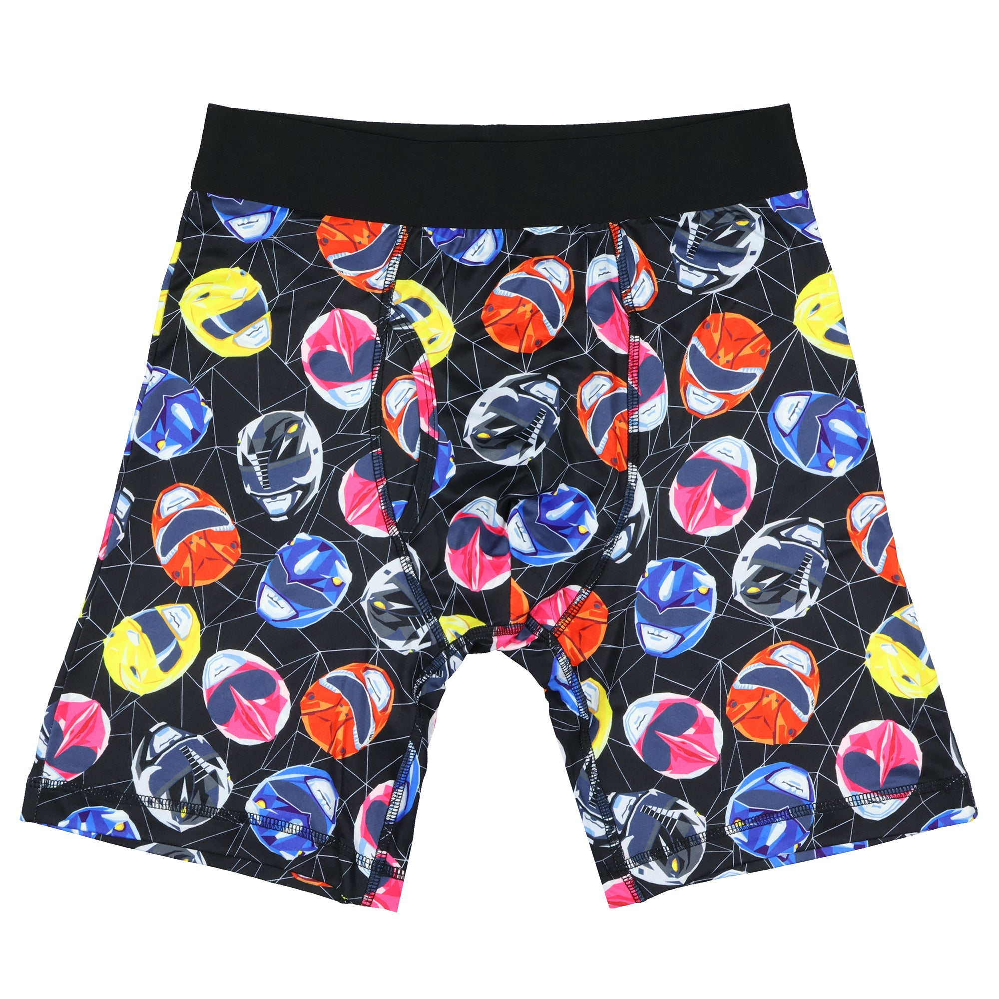 Power Rangers Boxer Briefs Men's Allover Helmet Design Snug Fit Underwear