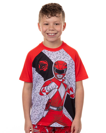 Power Rangers Pajamas Boys' Short Sleeve and Pant Sleep Set (Red, 6/7)
