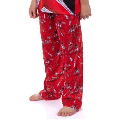 Power Rangers Pajamas Boys' Short Sleeve and Pant Sleep Set (Red, 8)