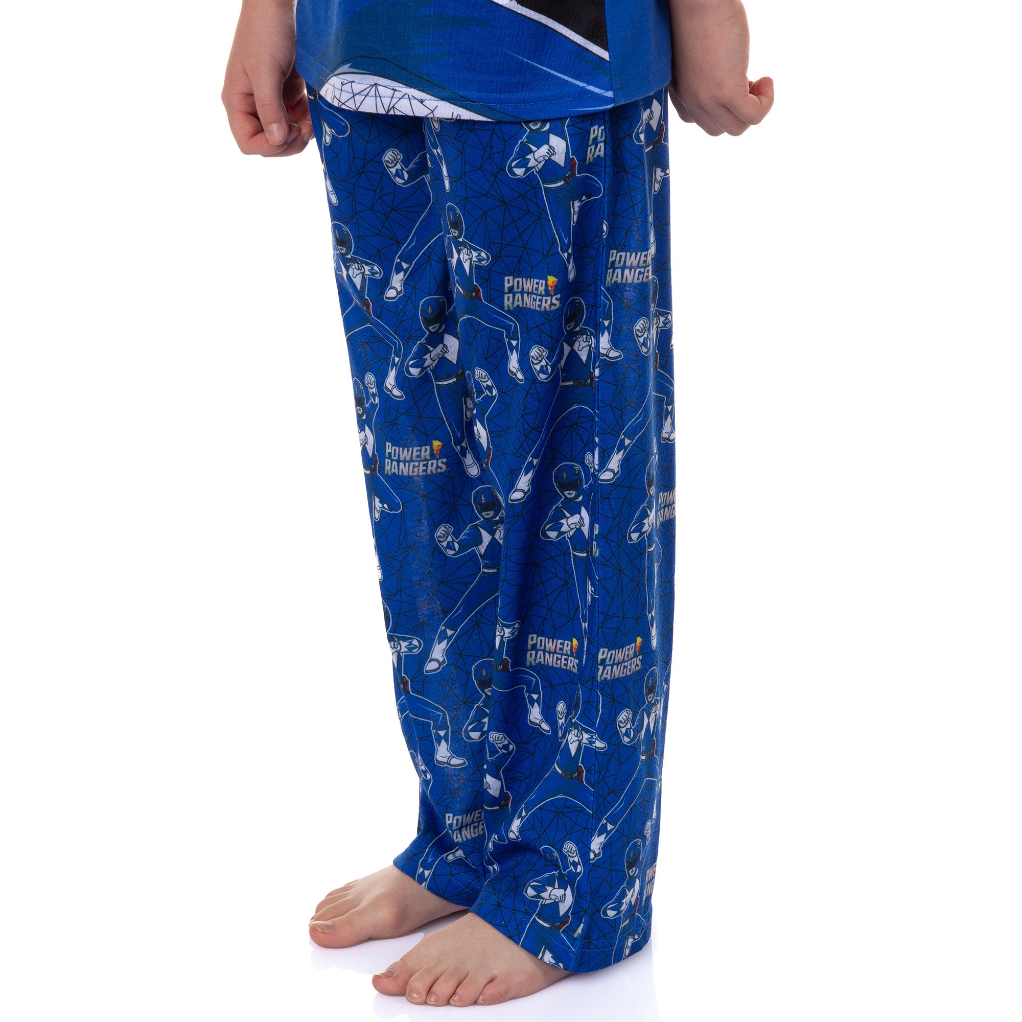 Power Rangers Pajamas Boys' Short Sleeve and Pant Sleep Set (Blue, 10/12)