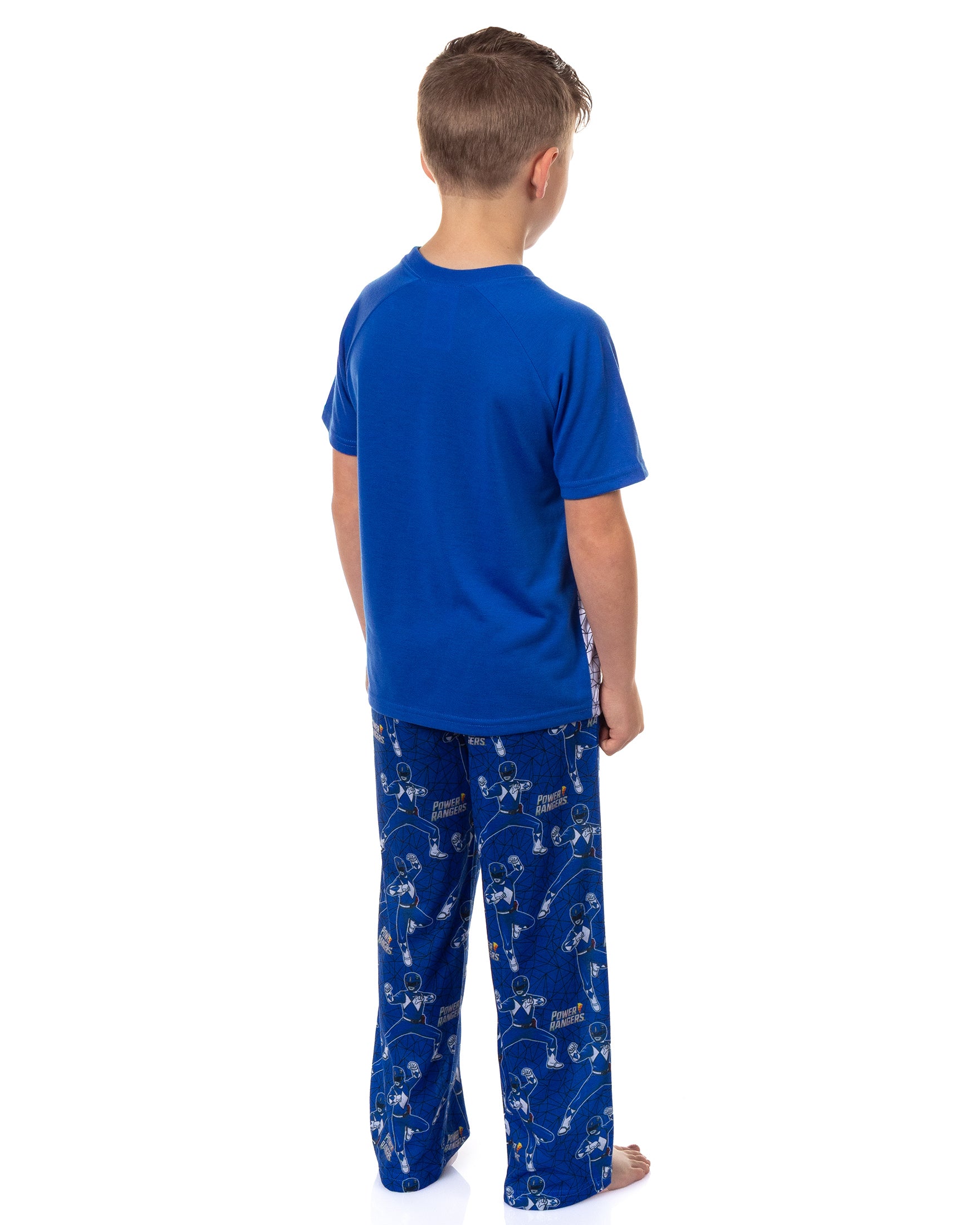 Power Rangers Pajamas Boys' Short Sleeve and Pant Sleep Set (Blue, 10/12)