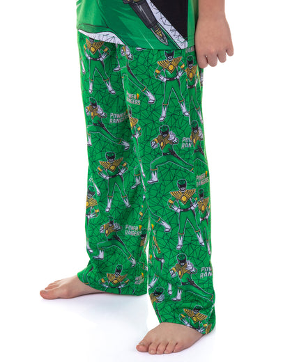 Power Rangers Pajamas Boys' Short Sleeve and Pant Sleep Set (Green, 10/12)