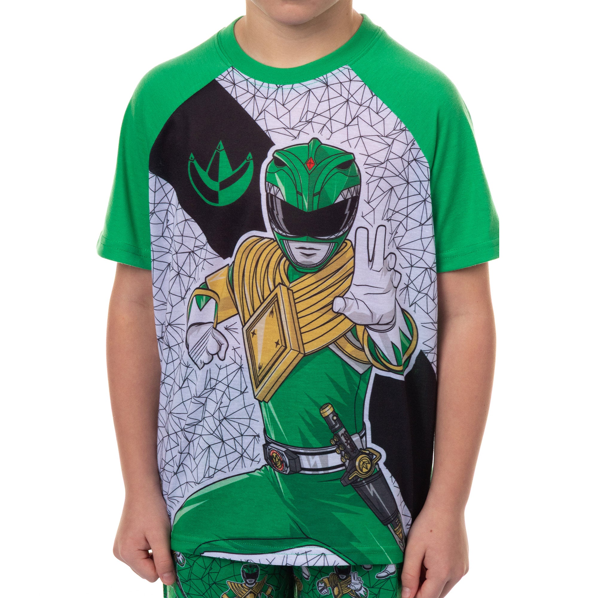 Power Rangers Pajamas Boys' Short Sleeve and Pant Sleep Set (Green, 10/12)