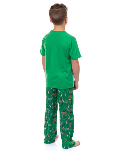 Power Rangers Pajamas Boys' Short Sleeve and Pant Sleep Set (Green, 14/16)