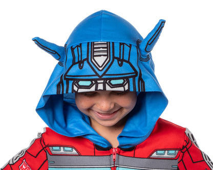 Transformers Boys' Union Suit One Piece Hooded Pajama