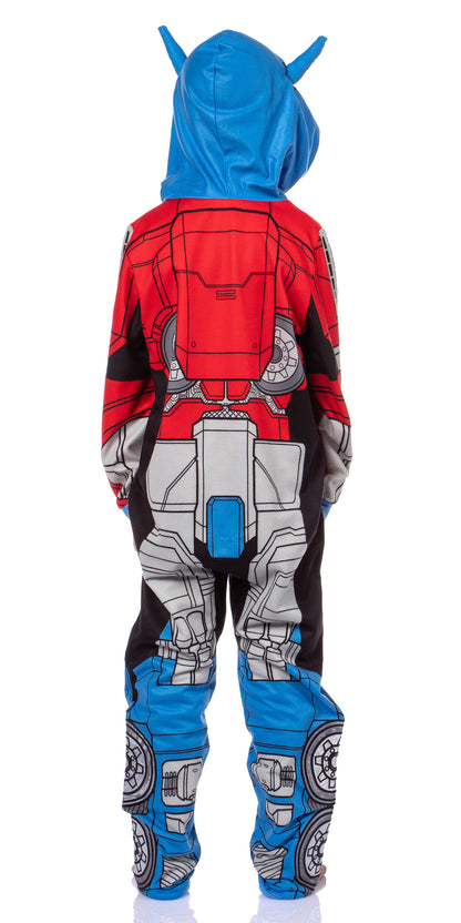 Transformers Boys' Retro Union Suit One Piece Pajama Outfit - Optimus Prime and Bumblebee Styles Available