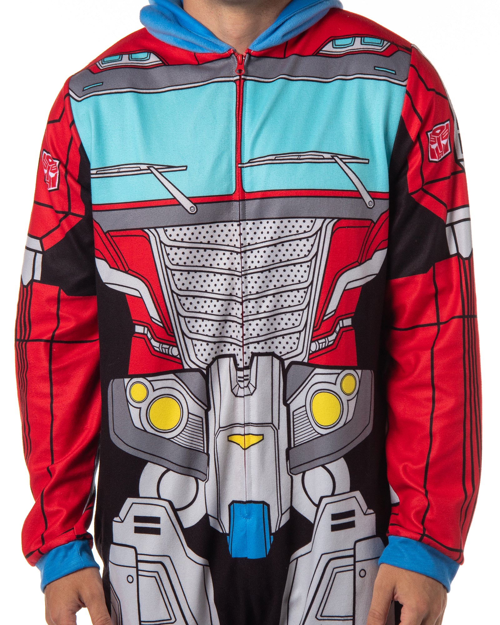 Transformers Men's Retro Character Union Suit One Piece Costume Pajama Outfit Optimus Prime Bumblebee