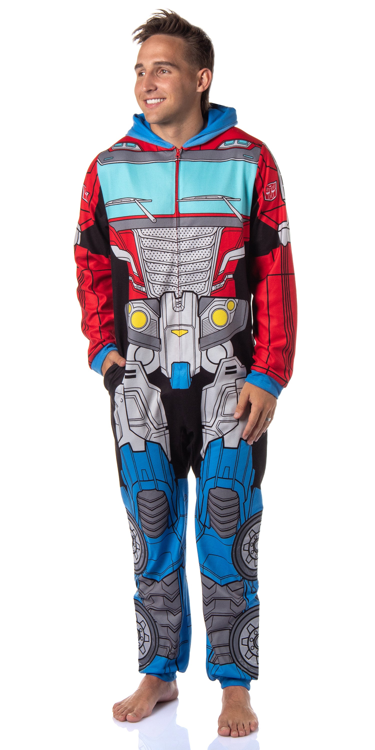 Transformers Men's Retro Character Union Suit One Piece Costume Pajama (OP L/XL)
