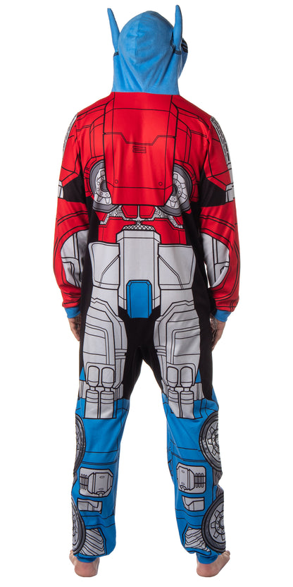 Transformers Men's Retro Character Union Suit One Piece Costume Pajama Outfit Optimus Prime Bumblebee