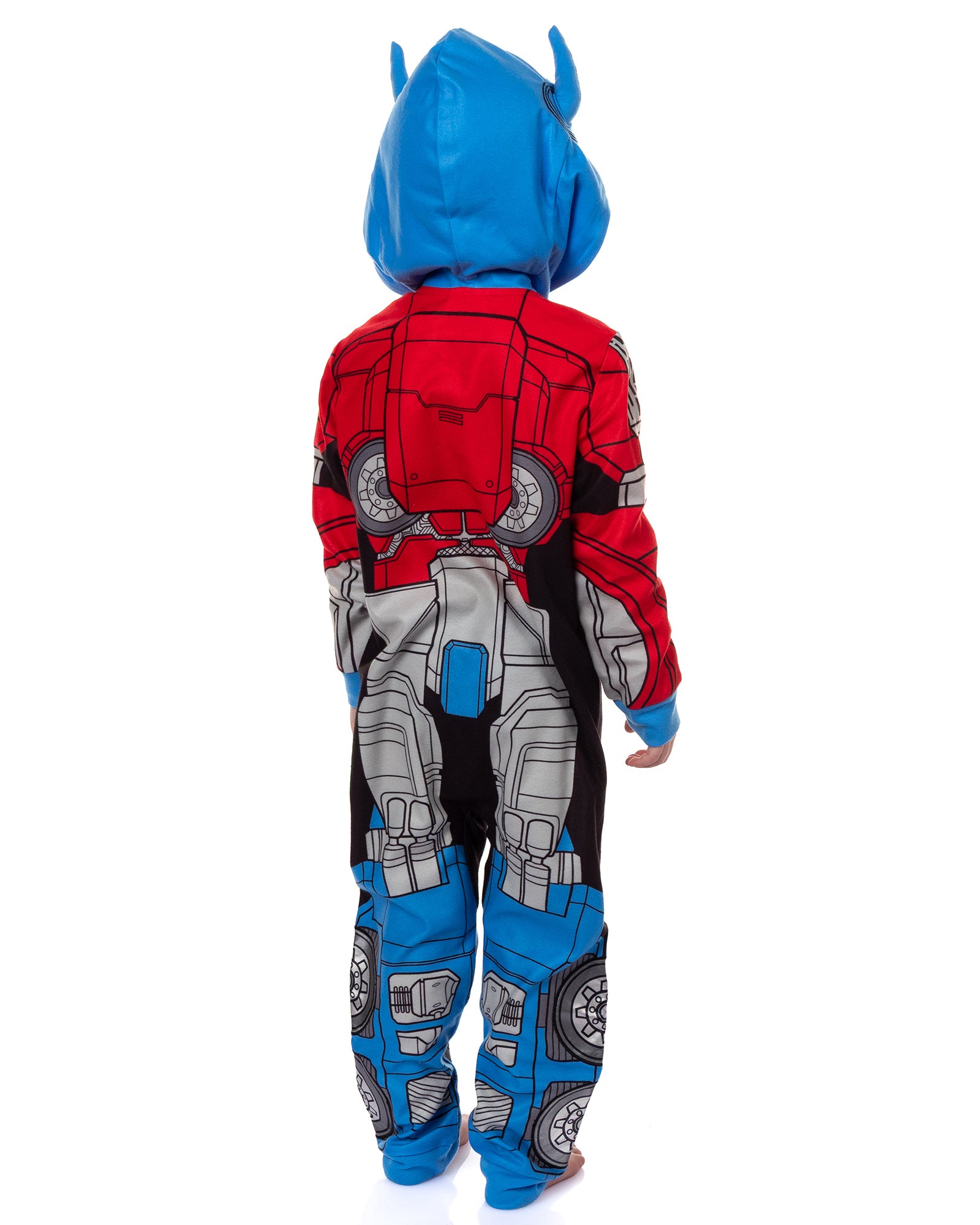 Transformers Union Suit Toddler Boys' Footless Hooded Pajama (Optimus, 4T)
