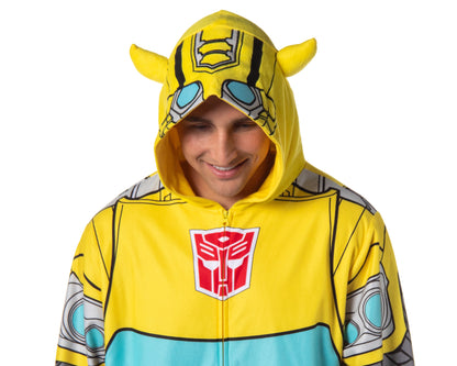 Transformers Men's Retro Character Union Suit One Piece Costume Pajama Outfit Optimus Prime Bumblebee