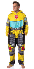 Transformers Men's Retro Character Union Suit One Piece Costume Pajama Outfit Optimus Prime Bumblebee
