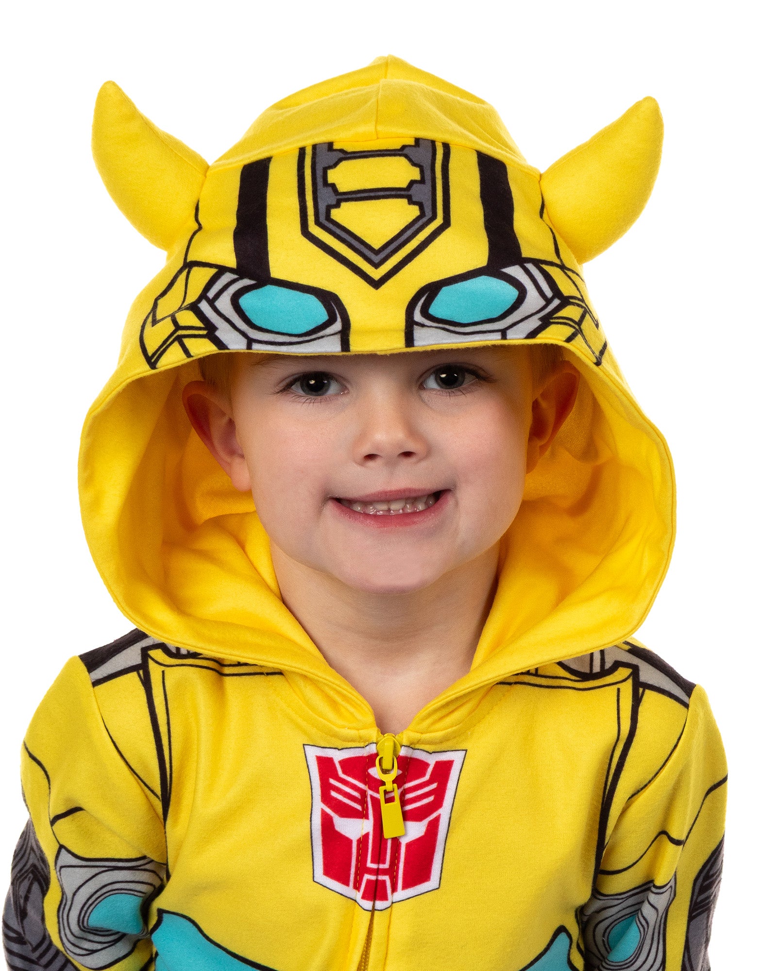 Transformers Union Suit Toddler Boys' Footless Hooded Pajama (Bumblebee, 3T)