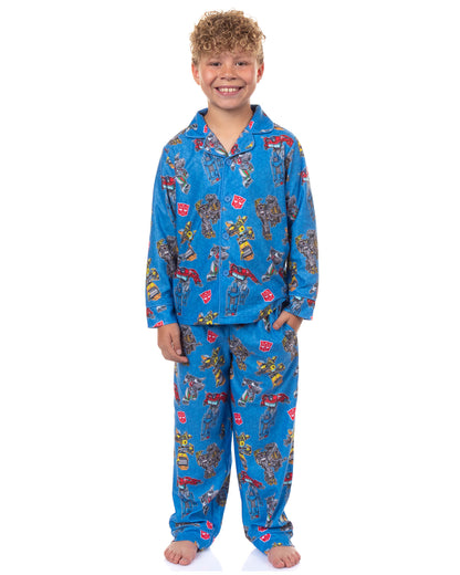 Transformers Pajamas Boy's Autobots Coat Front Button Up Pajama Set