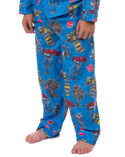 Transformers Pajamas Boy's Autobots Coat Front Button Up Pajama Set