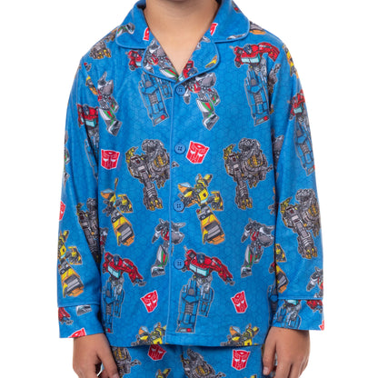Transformers Pajamas Boy's Autobots Coat Front Button Up Pajama Set