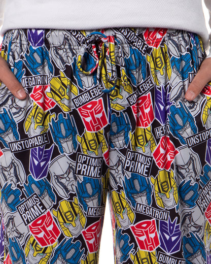 Transformers Men's Tossed Print Autobots Adult Sleep Lounge Pajama Pants (Small)